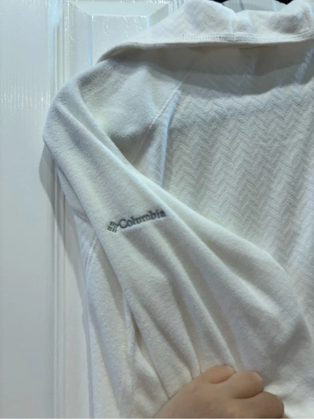 NWT Columbia Sportswear White Chevron Textured Full Zip / Quarter Zip size XL